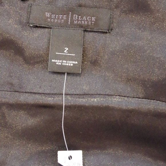 White House/Black Market 1 Shoulder Black Chiffon Cocktail Dress NEW- Sz. 2 - Picture 4 of 4